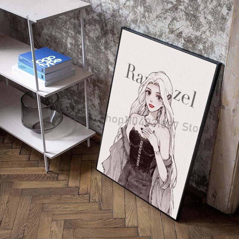 1pc Simple Fashion Princess Modern Poster Self-adhesive Art Waterproof Paper Sticker Coffee House Bar Room Wall Decor - Image 8