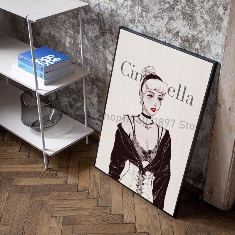 1pc Simple Fashion Princess Modern Poster Self-adhesive Art Waterproof Paper Sticker Coffee House Bar Room Wall Decor - Image 9