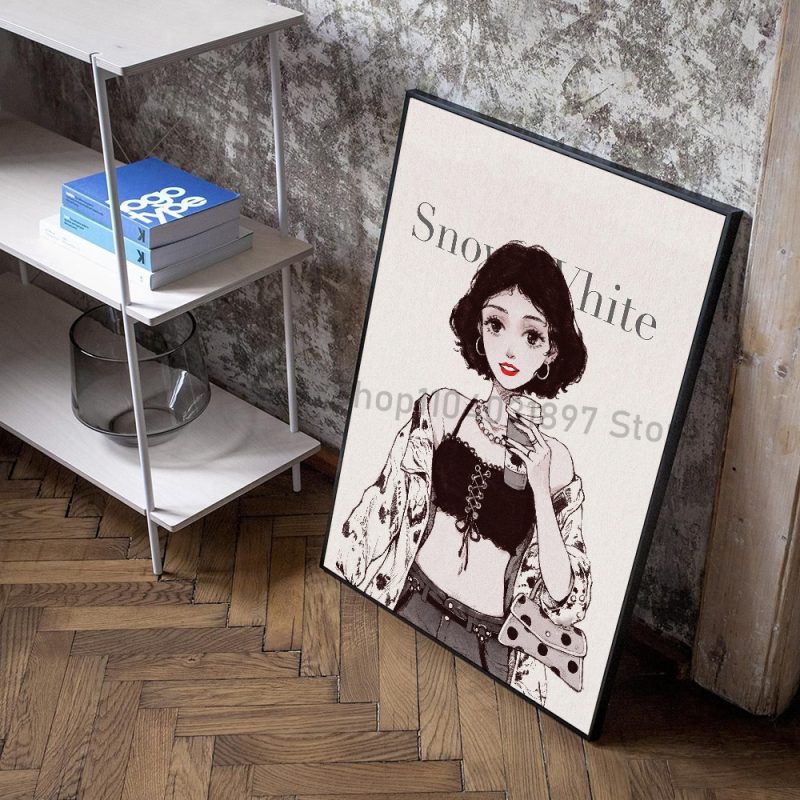 1pc Simple Fashion Princess Modern Poster Self-adhesive Art Waterproof Paper Sticker Coffee House Bar Room Wall Decor - Image 10