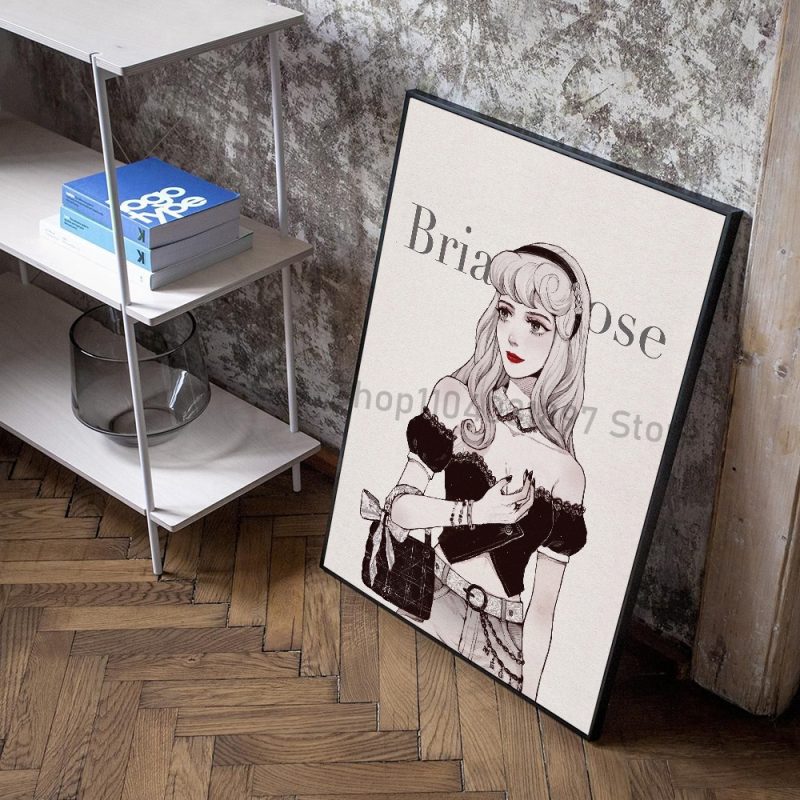 1pc Simple Fashion Princess Modern Poster Self-adhesive Art Waterproof Paper Sticker Coffee House Bar Room Wall Decor - Image 13