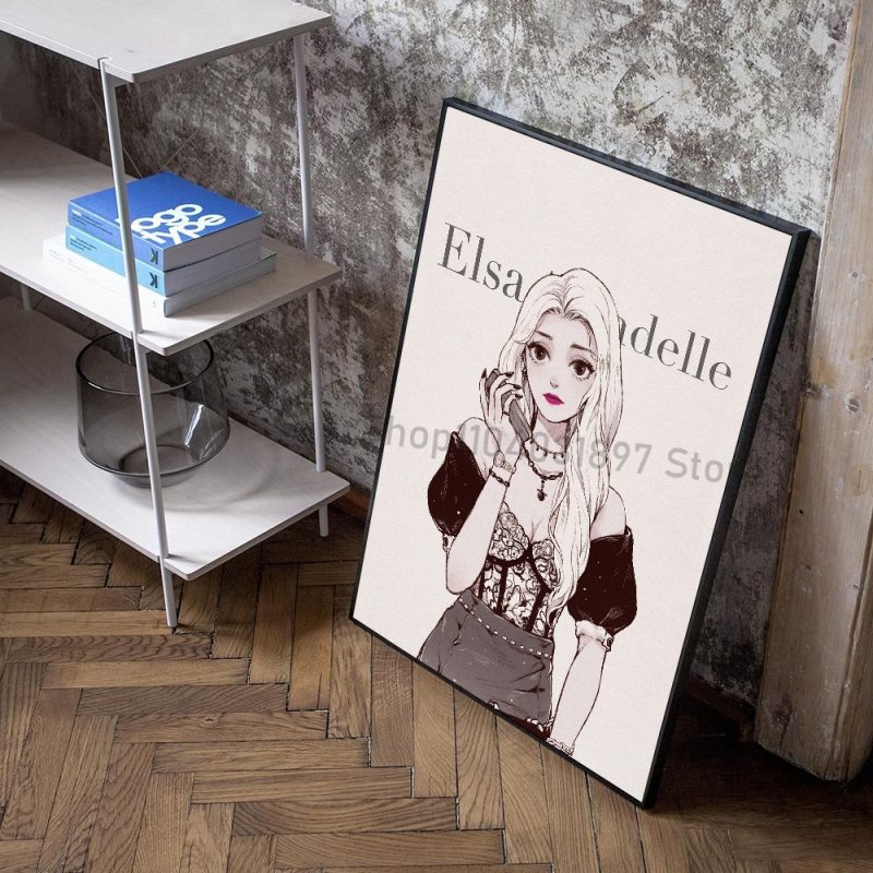 1pc Simple Fashion Princess Modern Poster Self-adhesive Art Waterproof Paper Sticker Coffee House Bar Room Wall Decor - Image 14