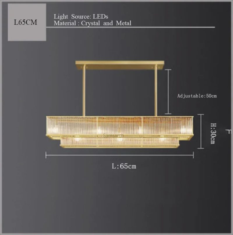 2024 Copper Golden Crystal Chandelier Luxurious Shiny Round Linear Pendant Lights For Dinning Room,Living Room Bedroom - Image 15