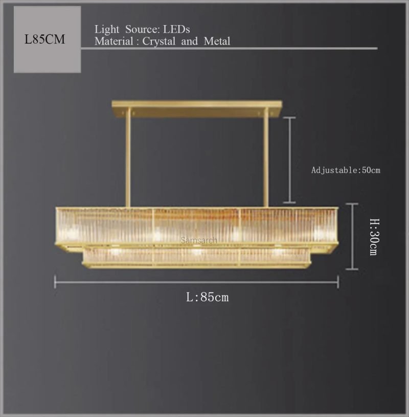 2024 Copper Golden Crystal Chandelier Luxurious Shiny Round Linear Pendant Lights For Dinning Room,Living Room Bedroom - Image 16