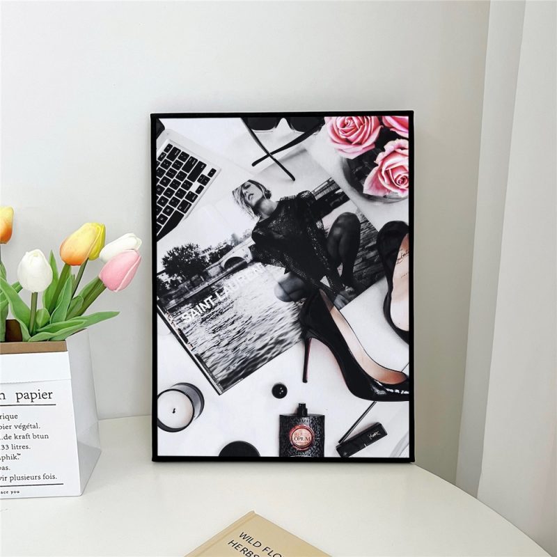 1pc Elegant Fashion Woman Poster Black And White Perfume Flowers Self-adhesive Art Poster Waterproof Paper Sticker Wall Decor - Image 7