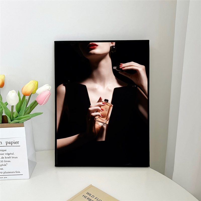 1pc Elegant Fashion Woman Poster Black And White Perfume Flowers Self-adhesive Art Poster Waterproof Paper Sticker Wall Decor - Image 8
