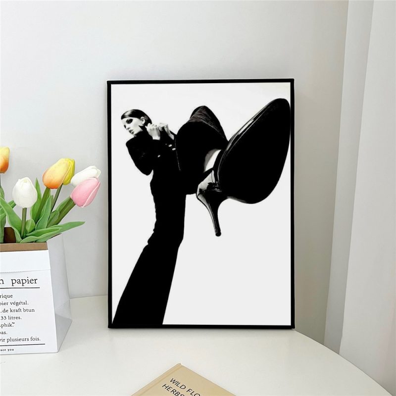 1pc Elegant Fashion Woman Poster Black And White Perfume Flowers Self-adhesive Art Poster Waterproof Paper Sticker Wall Decor - Image 12
