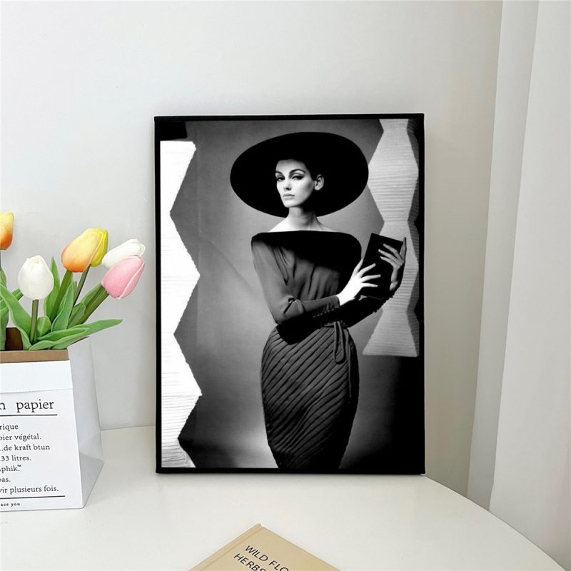 1pc Elegant Fashion Woman Poster Black And White Perfume Flowers Self-adhesive Art Poster Waterproof Paper Sticker Wall Decor - Image 14