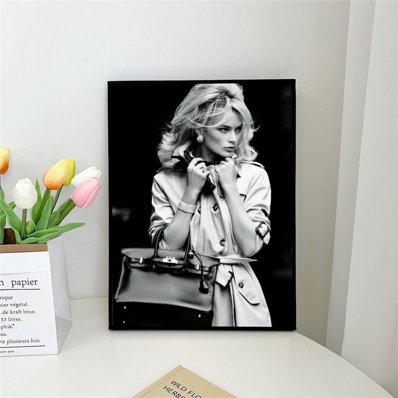 1pc Elegant Fashion Woman Poster Black And White Perfume Flowers Self-adhesive Art Poster Waterproof Paper Sticker Wall Decor - Image 15