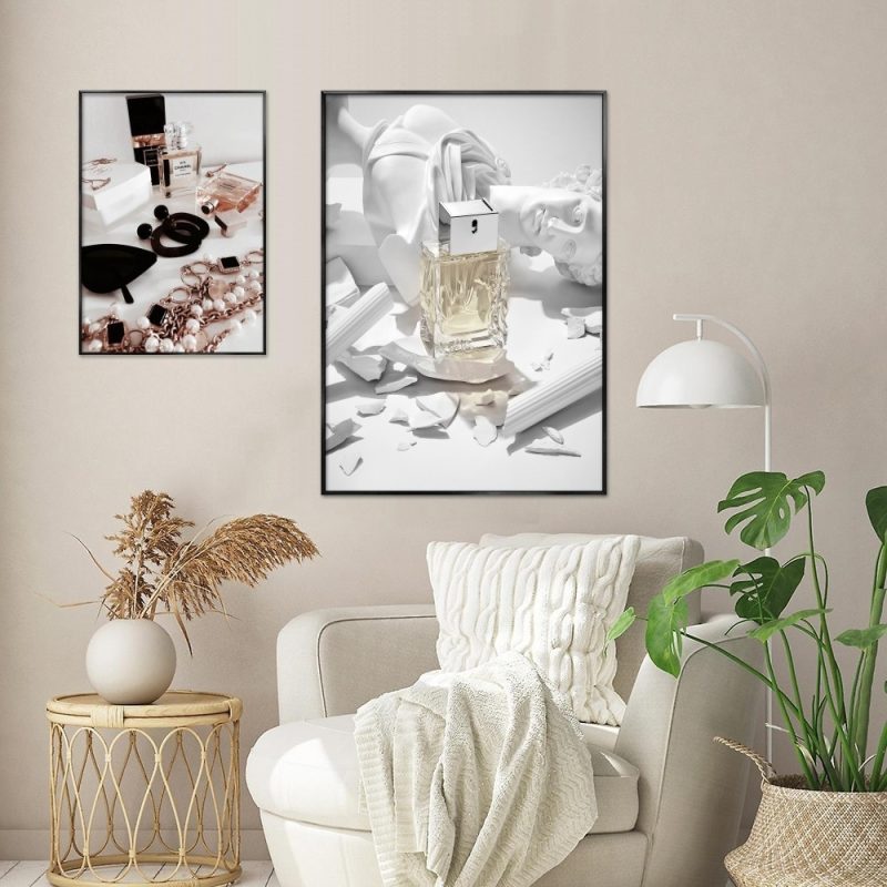 1pc Minimalist Black And White Luxury Fashion Perfume Bottle Self-adhesive Art Poster Waterproof Paper Sticker Wall Decor - Image 5
