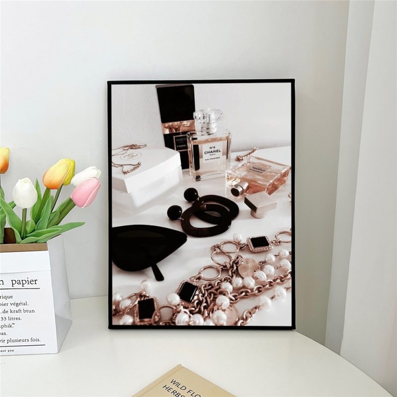 1pc Minimalist Black And White Luxury Fashion Perfume Bottle Self-adhesive Art Poster Waterproof Paper Sticker Wall Decor - Image 7