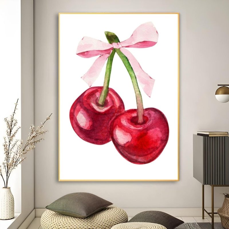 1pc Girl Pink Bow Ribbon Poster Poster Art Print Bar Living Room Furniture Decor - Image 6