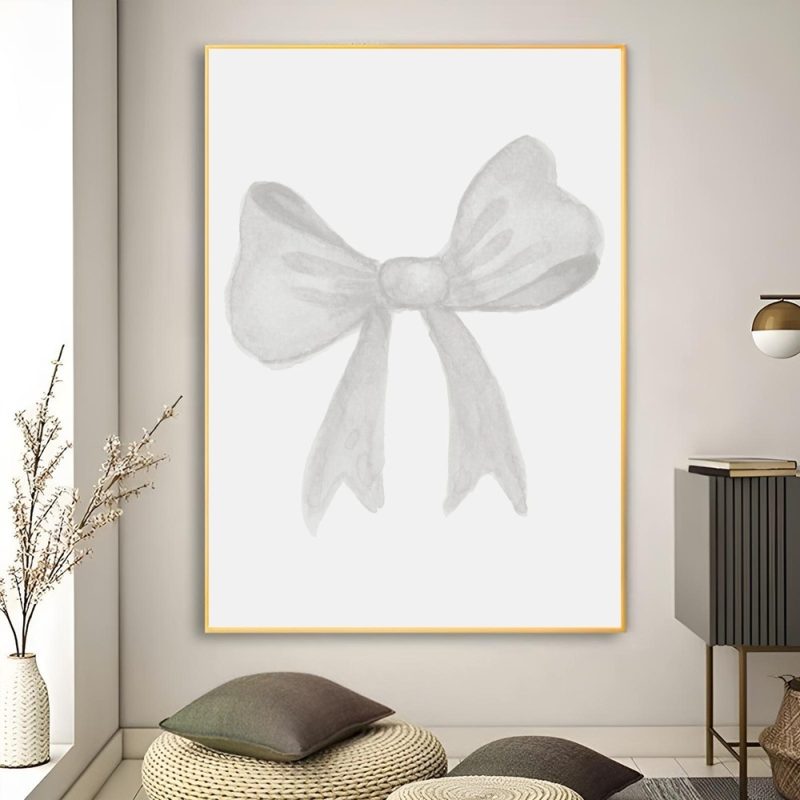 1pc Girl Pink Bow Ribbon Poster Poster Art Print Bar Living Room Furniture Decor - Image 11