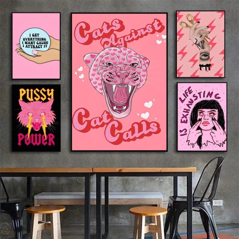 1pc Feminist Fashion Art Pink Girl Power Poster HD Posters Home Room Bar Cafe Decor Art Wall Painting Picture - Image 3