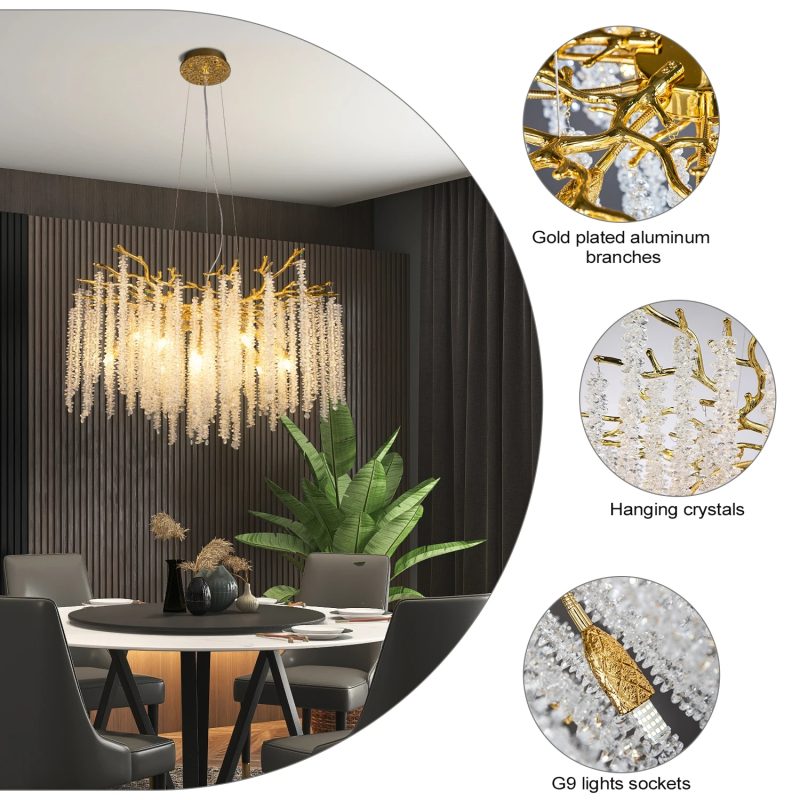 Crystal Ceiling Chandelier For Kitchen Dining Room Luxury Modern Luxury Crystal Chandelier Living Room Chandeliers - Image 5