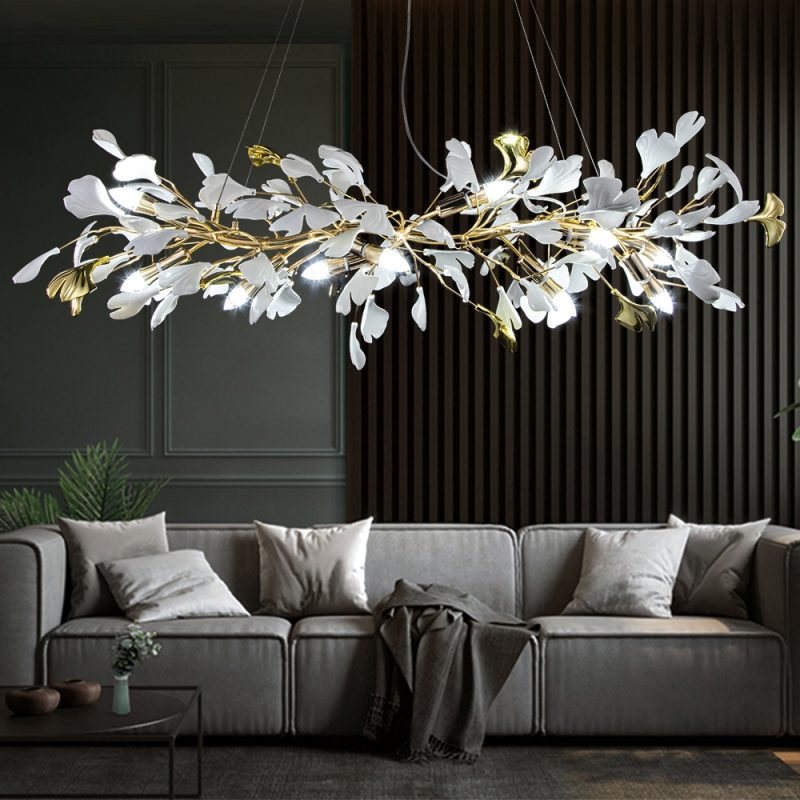 Modern LED Chandeliers Porcelain Leaves Branch Pendant Lights Hotel Dining Living Room Bedroom Art Lobby Decoration Chandelier - Image 3