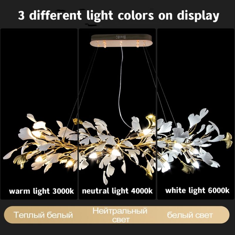Modern LED Chandeliers Porcelain Leaves Branch Pendant Lights Hotel Dining Living Room Bedroom Art Lobby Decoration Chandelier - Image 5