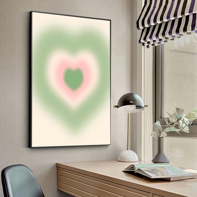 1pc Abstract Floral Heart Mushroom Butterfly Poster Stickers Art Wall Murals Decor Game Room Decor - Image 6