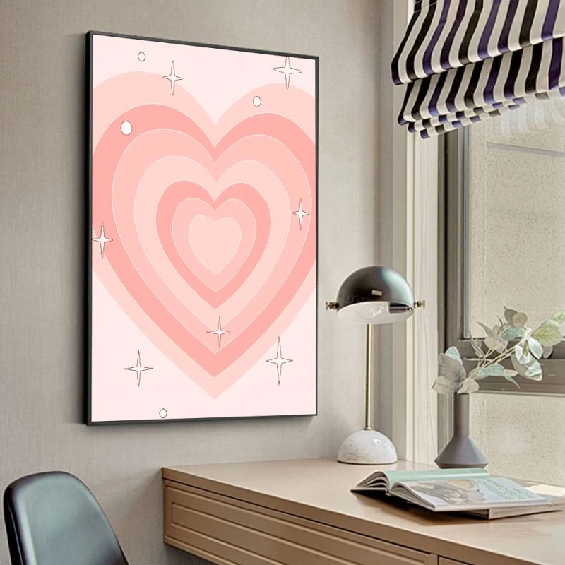 1pc Abstract Floral Heart Mushroom Butterfly Poster Stickers Art Wall Murals Decor Game Room Decor - Image 7