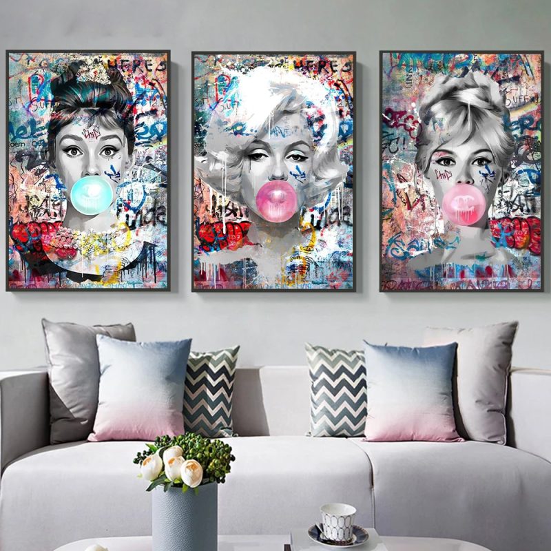 Griffiti Sexy Woman Portrait Canvas Painting Wall Art Abstract Street Pop Art Fashion Girls Poster Prints Home Decor Gift - Image 2