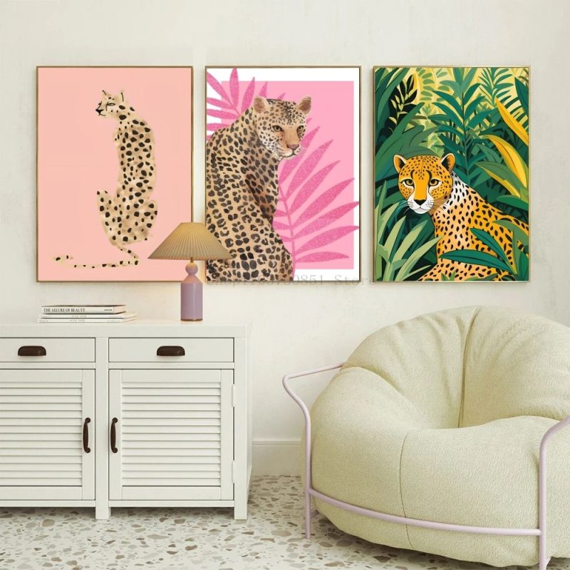 1pc Cheetah Llama Leopard Jungle Poster HD Posters Home Room Bar Cafe Decor Art Wall Painting Picture - Image 2