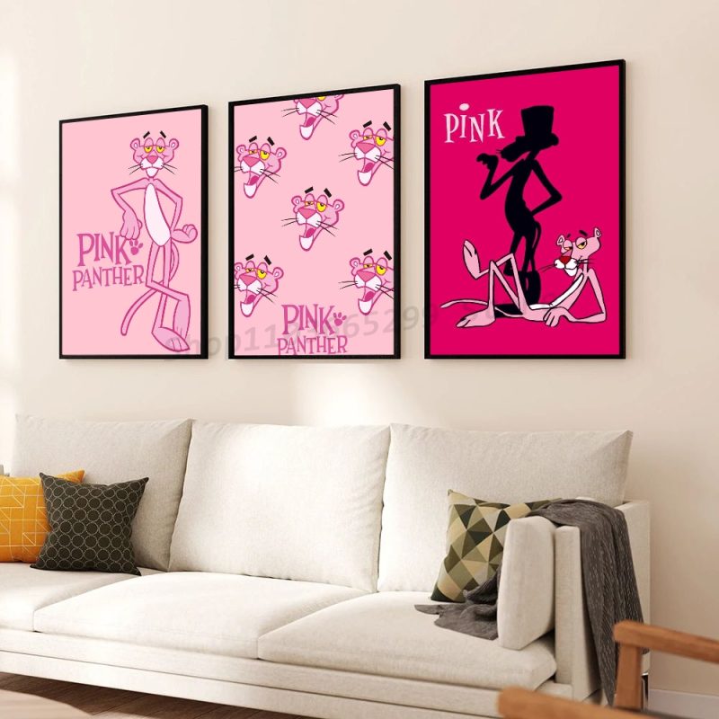 1pc PINK PANTHER Poster Self-adhesive Art Waterproof Paper Sticker Coffee House Bar Room Wall Decor - Image 3