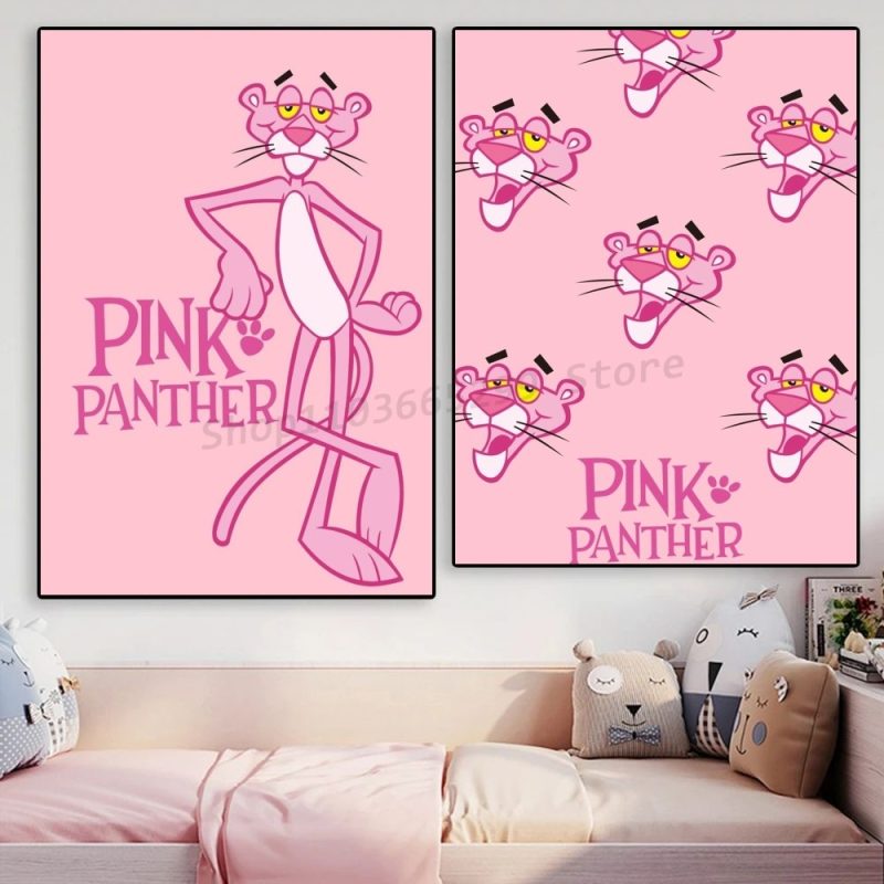 1pc PINK PANTHER Poster Self-adhesive Art Waterproof Paper Sticker Coffee House Bar Room Wall Decor - Image 4
