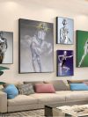 1pc H-Hajime S-Sorayama Fashion Poster Self-adhesive Art Poster Waterproof Paper Sticker Coffee House Bar Room Wall Decor