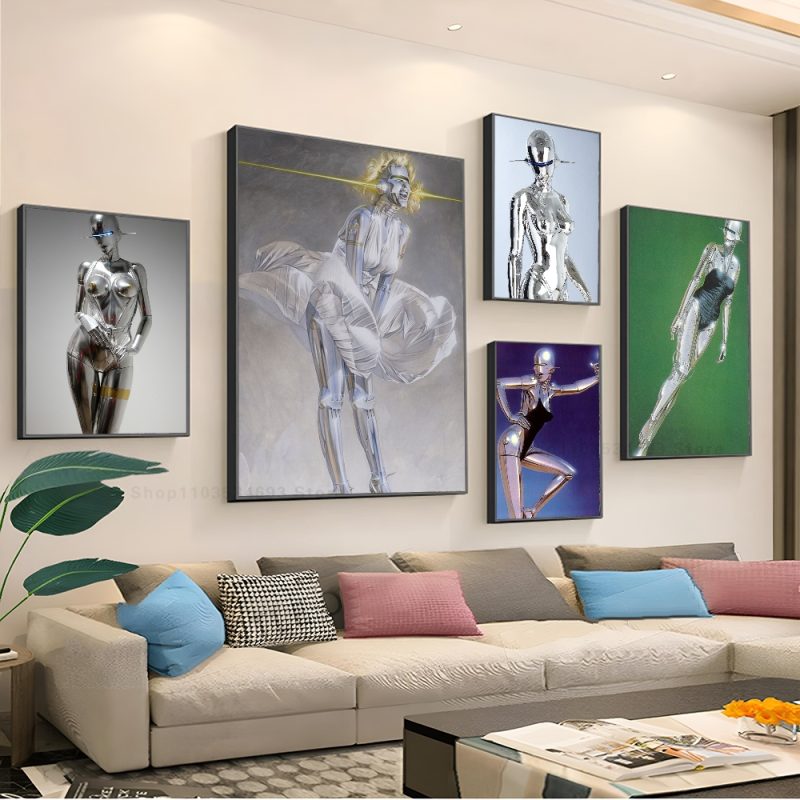 1pc H-Hajime S-Sorayama Fashion Poster Self-adhesive Art Poster Waterproof Paper Sticker Coffee House Bar Room Wall Decor