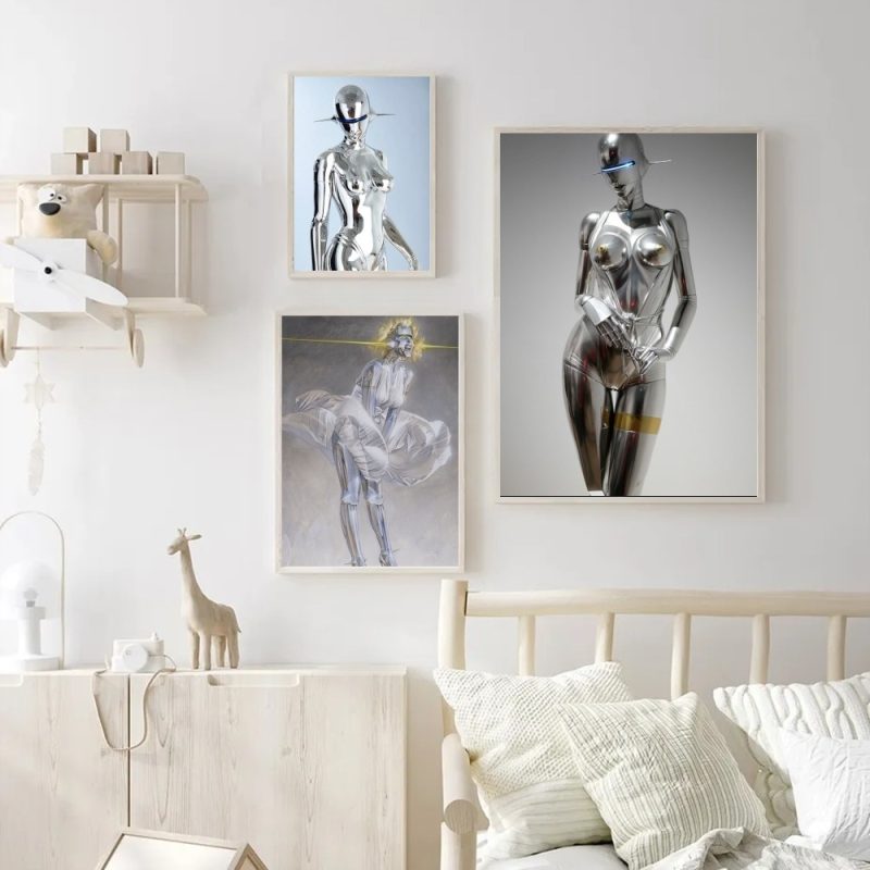 1pc H-Hajime S-Sorayama Fashion Poster Self-adhesive Art Poster Waterproof Paper Sticker Coffee House Bar Room Wall Decor - Image 2