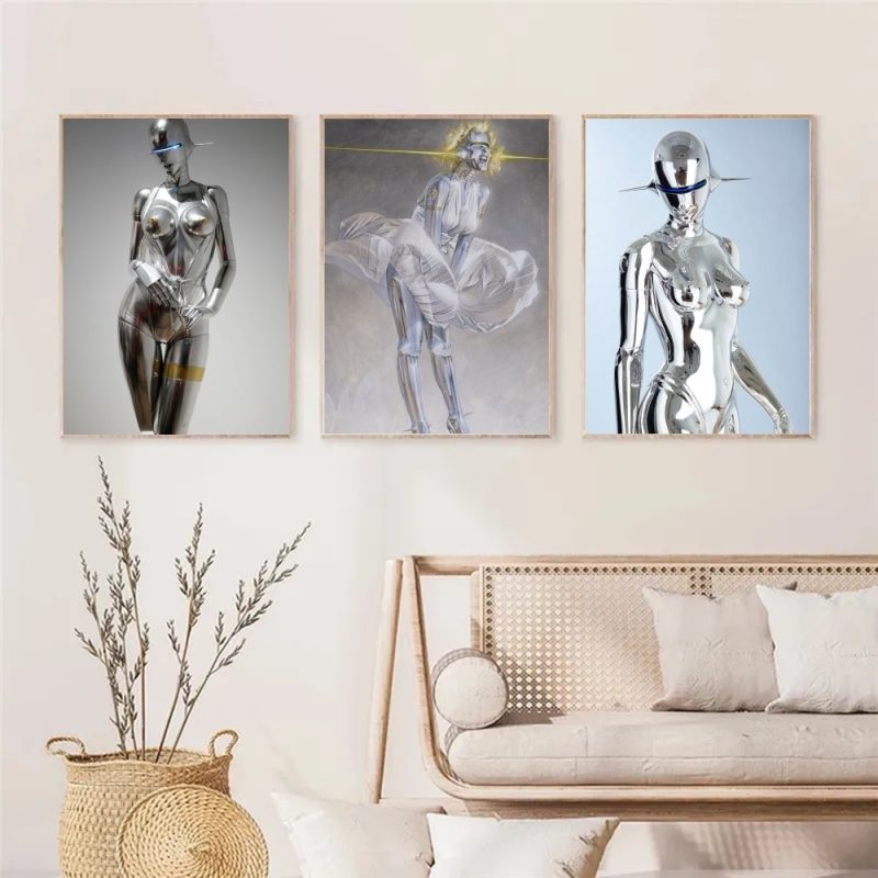 1pc H-Hajime S-Sorayama Fashion Poster Self-adhesive Art Poster Waterproof Paper Sticker Coffee House Bar Room Wall Decor - Image 3