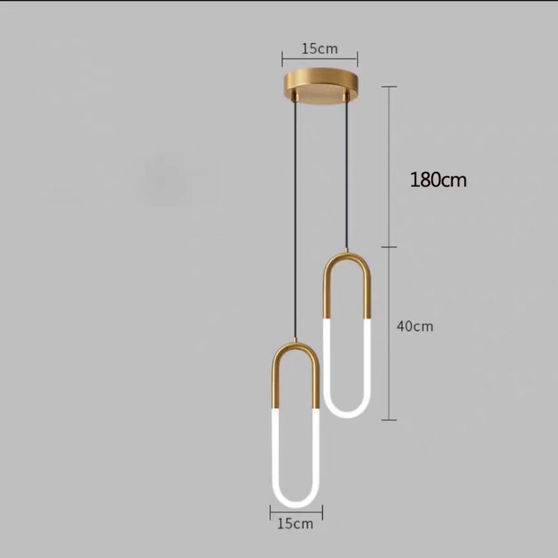 Nordic Minimalist Bar Chandelier Bedroom Bedside Light Luxury Post-modern Restaurant Clothing Store Stairs U-shaped Lamps - Image 6