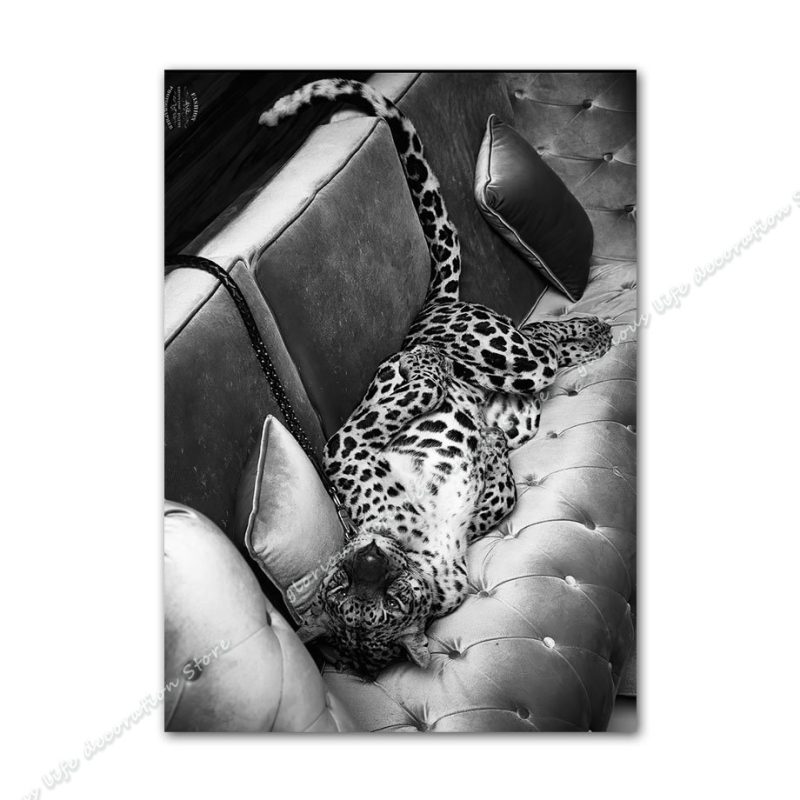 Black Doberman Tiger Leopard Fashion Girl Wall Art Canvas Painting Nordic Posters and Prints Wall Pictures for Living Room Decor - Image 15