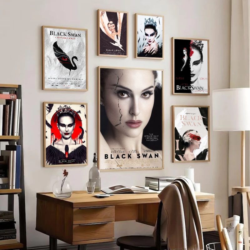 Movie Black Swan Self-adhesive Art Poster Whitepaper Prints Posters Artwork Aesthetic Art Wall Painting