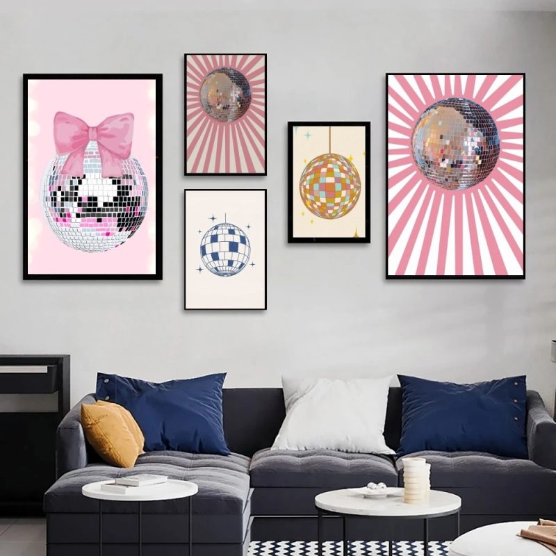 1pc Disco Ball Poster Poster Art Print Bar Living Room Furniture Decor - Image 4