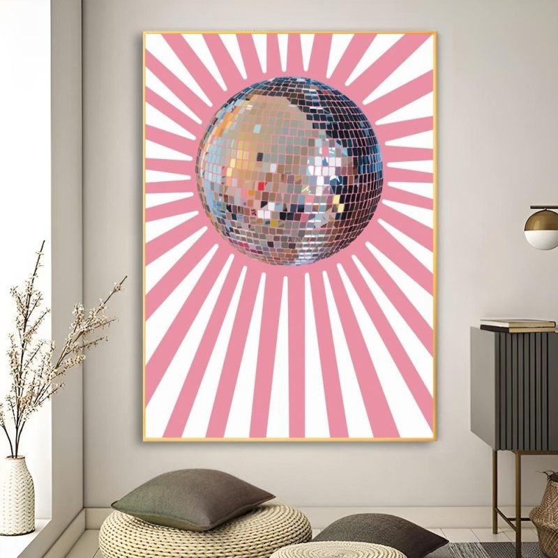 1pc Disco Ball Poster Poster Art Print Bar Living Room Furniture Decor - Image 5