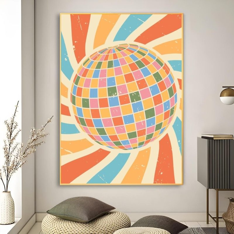 1pc Disco Ball Poster Poster Art Print Bar Living Room Furniture Decor - Image 7