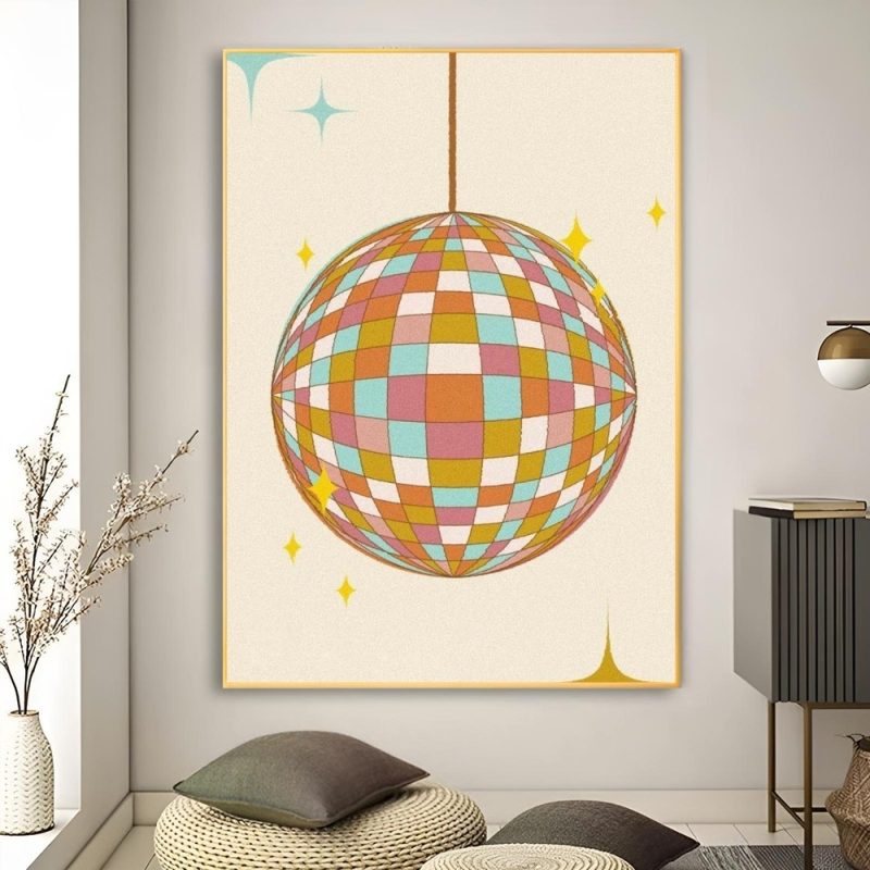 1pc Disco Ball Poster Poster Art Print Bar Living Room Furniture Decor - Image 8