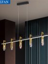 Postmodern lamp luxury LED chandelier copper crystal Pendant lamps Nordic home interior lighting living room kitchen dining room