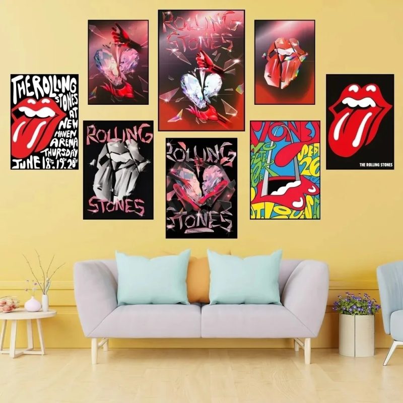 Rock Band The R-Rolling S-Stones Canvas Painting Poster Prints Wall Painting Bedroom Living Room Decoration Office Home