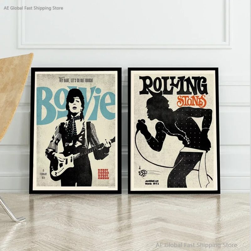 Vintage Wall Art Scandinavian Rolling Stones Music Stars HD Canvas Painting Poster Print Home Bedroom Living Room Decor - Image 3