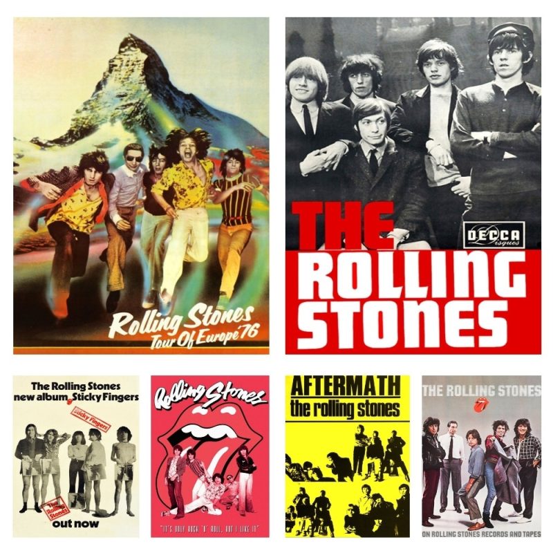 Vintage Rolling-Stones Rock Music Star Poster Printing Canvas Painting Bedroom Study Studio Living Room Wall Art Decoration