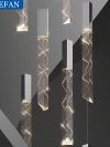 Modern LED Chandelier lights K9 Crystal Chrome Duplex Stair Loft Pendant Lamp Living Room Hotel Ceiling Hanging Light Luxury