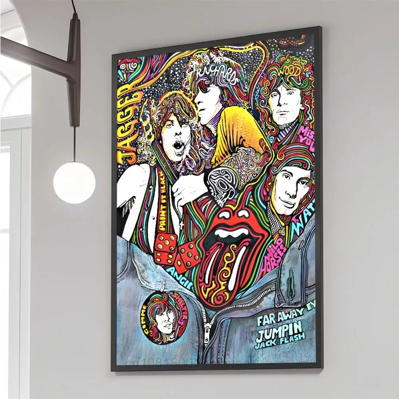 Rock T-The Rolling Stones Poster Paper Print Home Living Room Bedroom Entrance Bar Cafe Art Painting Decoration - Image 9