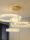 Luxury Crystal LED Pendant Lights Home Villa Living Room Dimmable Lighting Lustre Decoration Ceiling Chandelier Lamps Fixtures