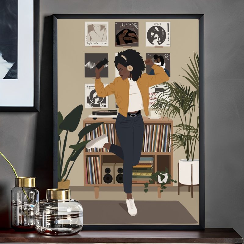 Fashion Black Girl Poster Self-adhesive Art Poster Whitepaper Prints Posters Artwork Aesthetic Art Wall Painting - Image 10