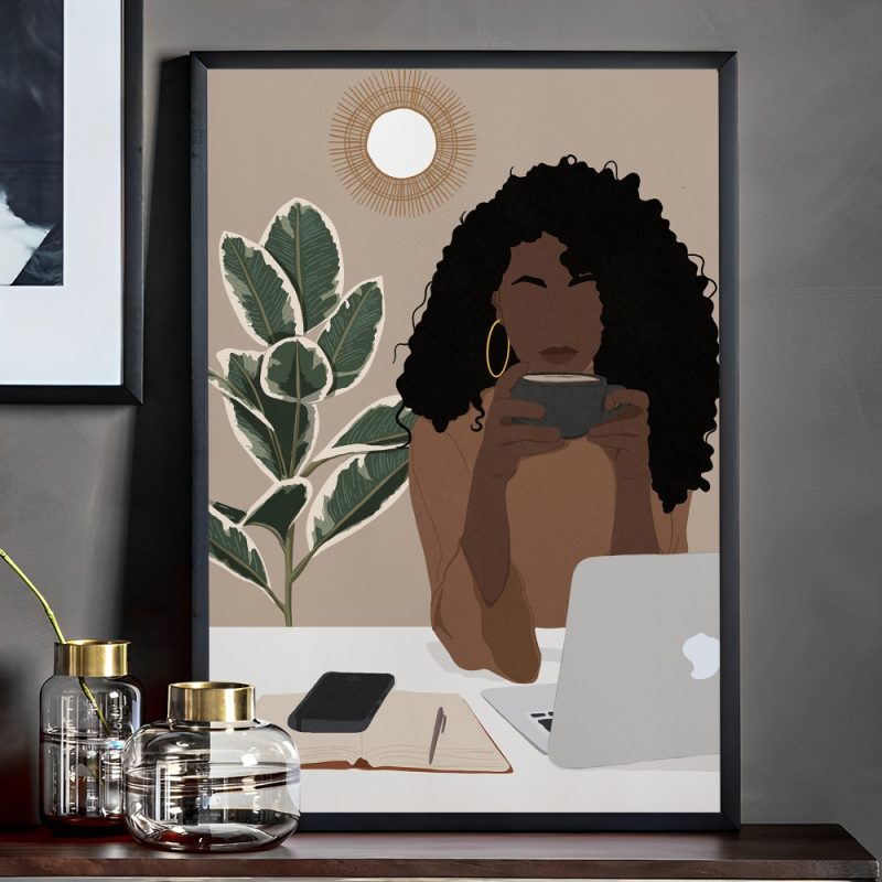 Fashion Black Girl Poster Self-adhesive Art Poster Whitepaper Prints Posters Artwork Aesthetic Art Wall Painting - Image 12