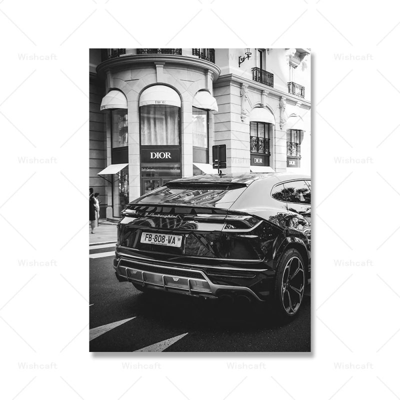 Super Car Luxury Fashion Store Black White Wall Art Canvas Painting Nordic Posters And Prints Wall Pictures Living Room Decor - Image 12