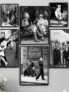 Classic Black and White Nuns Drinking Photography Poster Canvas Painting Vintage Paris Street Lover Kiss Wall Picture Home Decor