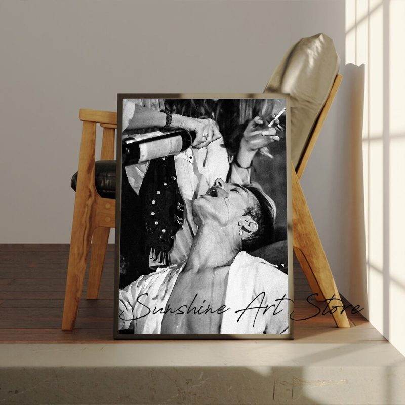 Black and White Photos Wine Drink Champagne Poster Canvas Prints Bar Dining Room Aesthetic Wall Decor Retro Drinking Wall Decor - Image 4