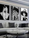 Modern Simple Wall Art Audrey Hepburn Black and White Painting HD Canvas Print Poster Home Living Room Bedroom Decoration